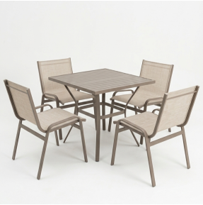 Mesa Quadrada de 80cm de diâmetro com Quatro Cadeiras Arpoador - Conjunto Arpoador