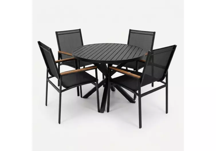 Mesa com 1,0 de diâmetro com Quatro Cadeiras Búzios - Conjunto Búzios