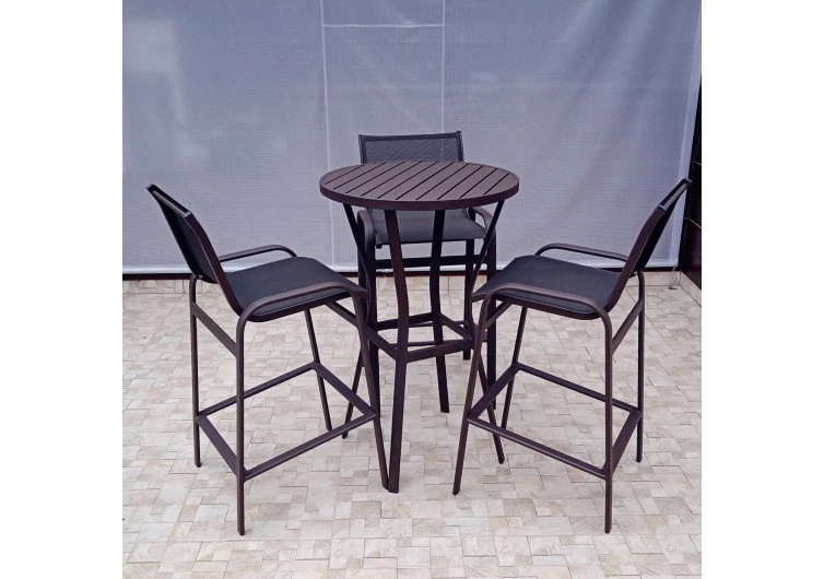 Mesa Bistrô com Três Banquetas Maresias - Bistrô Maresias