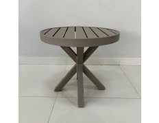 Mesa de Apoio - Tampo em Alumínio com 50cm de diâmetro - Pé em X - Mesa Búzios 
