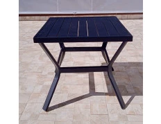 Mesa de Apoio - Tampo em Alumínio com 50cm de diâmetro - Tampo Quadrado - Mesa Maresias