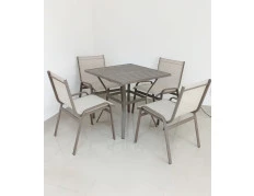Mesa Quadrada de 80cm de diâmetro com Quatro Cadeiras Arpoador - Conjunto Arpoador