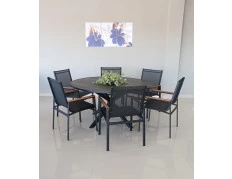 Mesa com 1,50 de diâmetro com Seis Cadeiras Búzios - Conjunto Búzios 