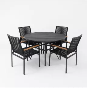 Mesa com 1,0m de diâmetro em Alumínio com Quatro Caderias Leblon - Conjunto Leblon