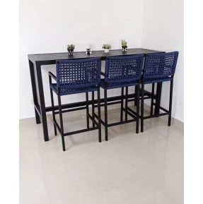 Mesa Bancada com Três Banquetas Tijuca - Conjunto Bancada Tijuca 