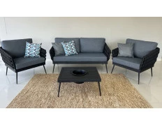 Conjunto de Sofá - Sofá, Duas Poltronas e Mesa de Centro - Conjunto Dubai