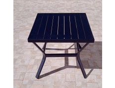Mesa de Apoio - Tampo em Alumínio com 50cm de diâmetro - Tampo Quadrado - Mesa Maresias