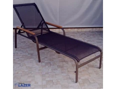 Espreguiçadeira para Piscina | Área Externa | Varanda - Espreguiçadeira Maresias com Madeira 