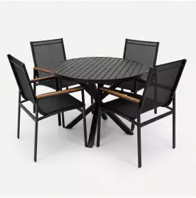 Mesa com 1,0 de diâmetro com Quatro Cadeiras Búzios - Conjunto Búzios