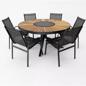 Mesa em Tampo Giratório com Seis Cadeiras Maresias - Conjunto Maresias