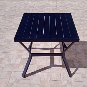 Mesa de Apoio - Tampo em Alumínio com 50cm de diâmetro - Tampo Quadrado - Mesa Maresias