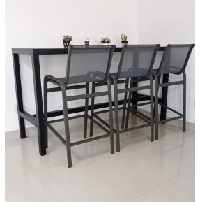 Mesa Bancada com Três Banquetas Maresias - Conjunto Bancada Maresias 